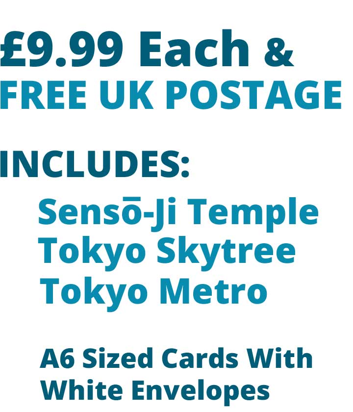 Singles Tokyo - 3  Card Set £9.99 Includes Senso Ji, Tokyo Skytree, Tokyo Metro Cards